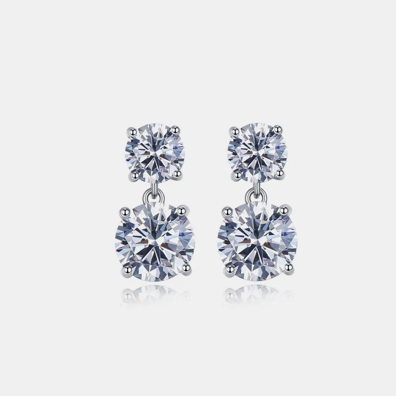 10 Carat Moissanite 925 Sterling Silver Earrings - Luxe4Everyday Silver / One Size Earrings