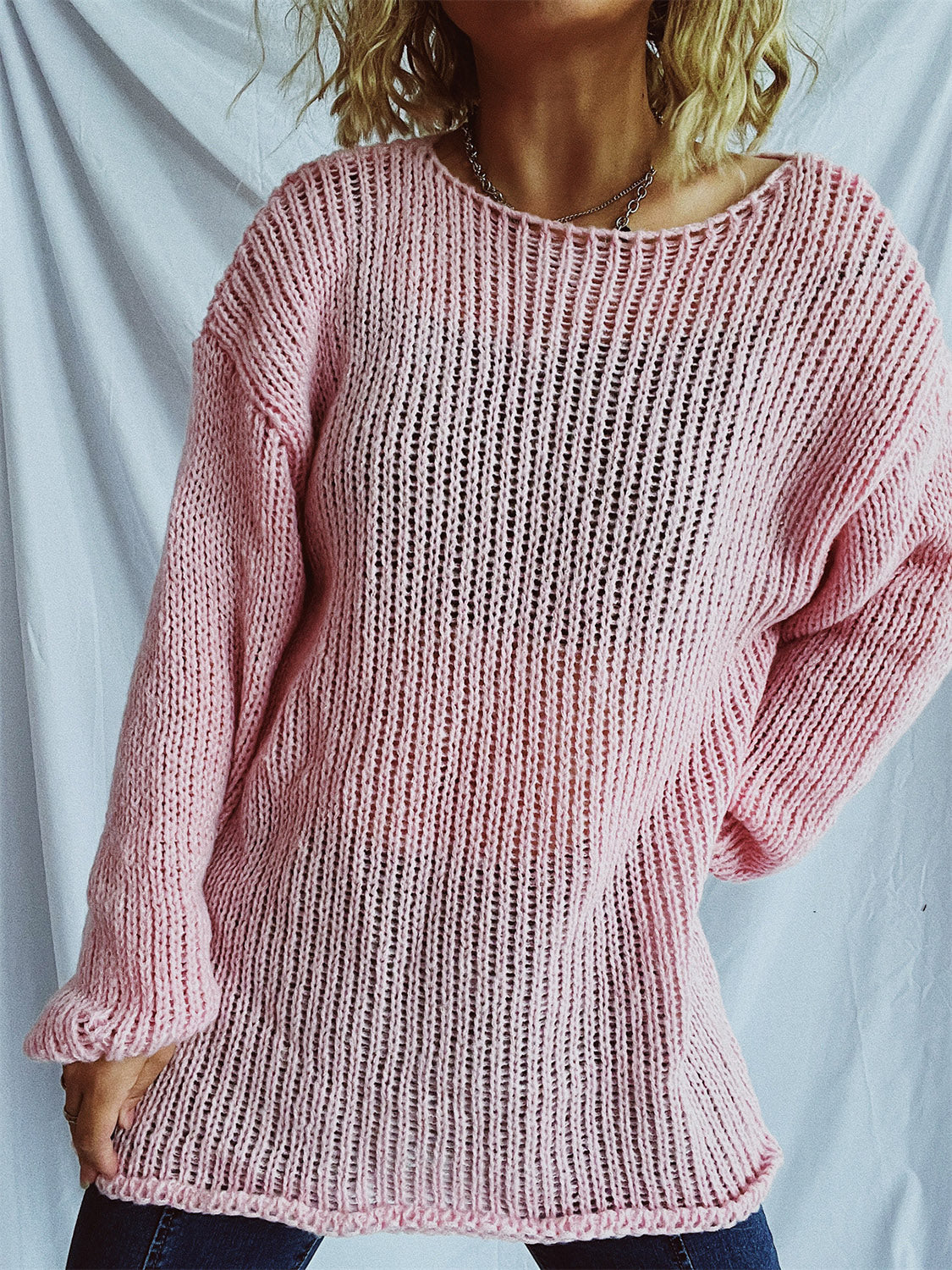 Boat Neck Dropped Shoulder Sweater - Luxe4Everyday Sweater