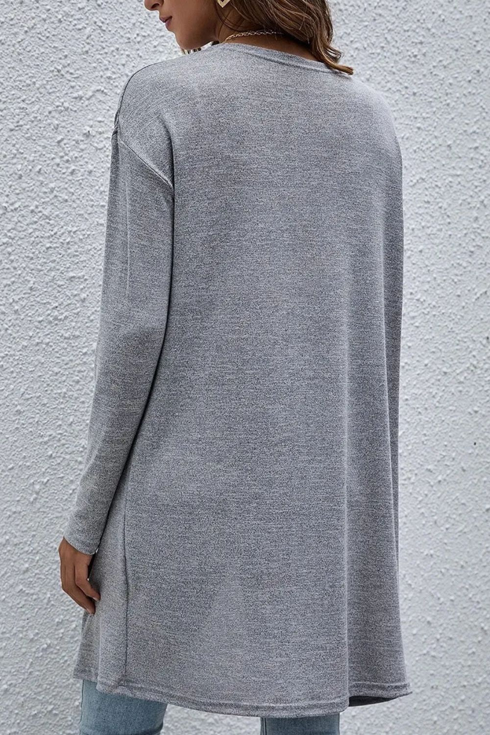 Open Front Long Sleeve Cover Up - Luxe4Everyday Sweater