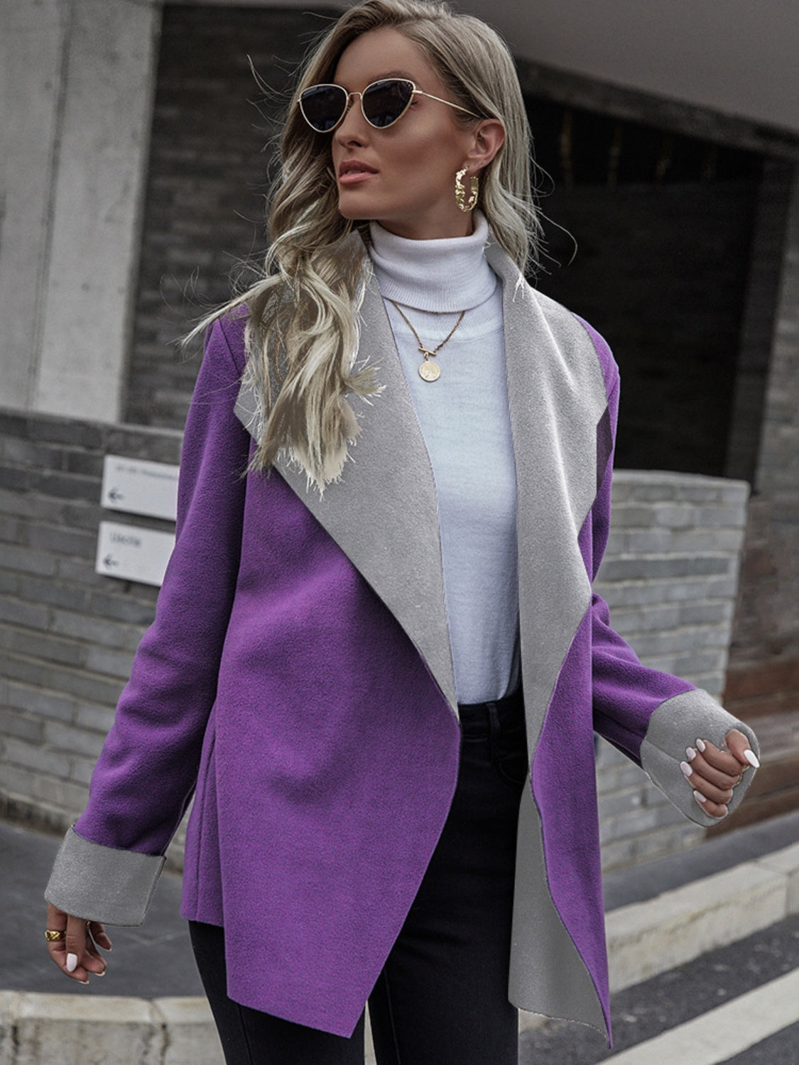 Open Front Long Sleeve Jacket - Luxe4Everyday Coat