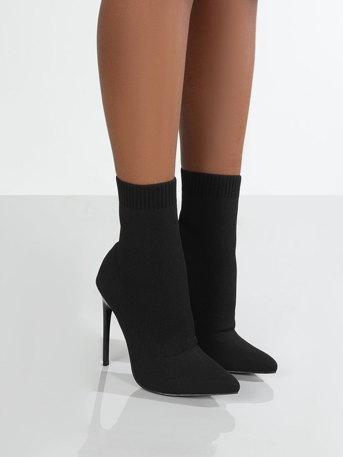 Mesh Point Toe Stiletto Boots - Luxe4Everyday Black / 36(US5) Shoes