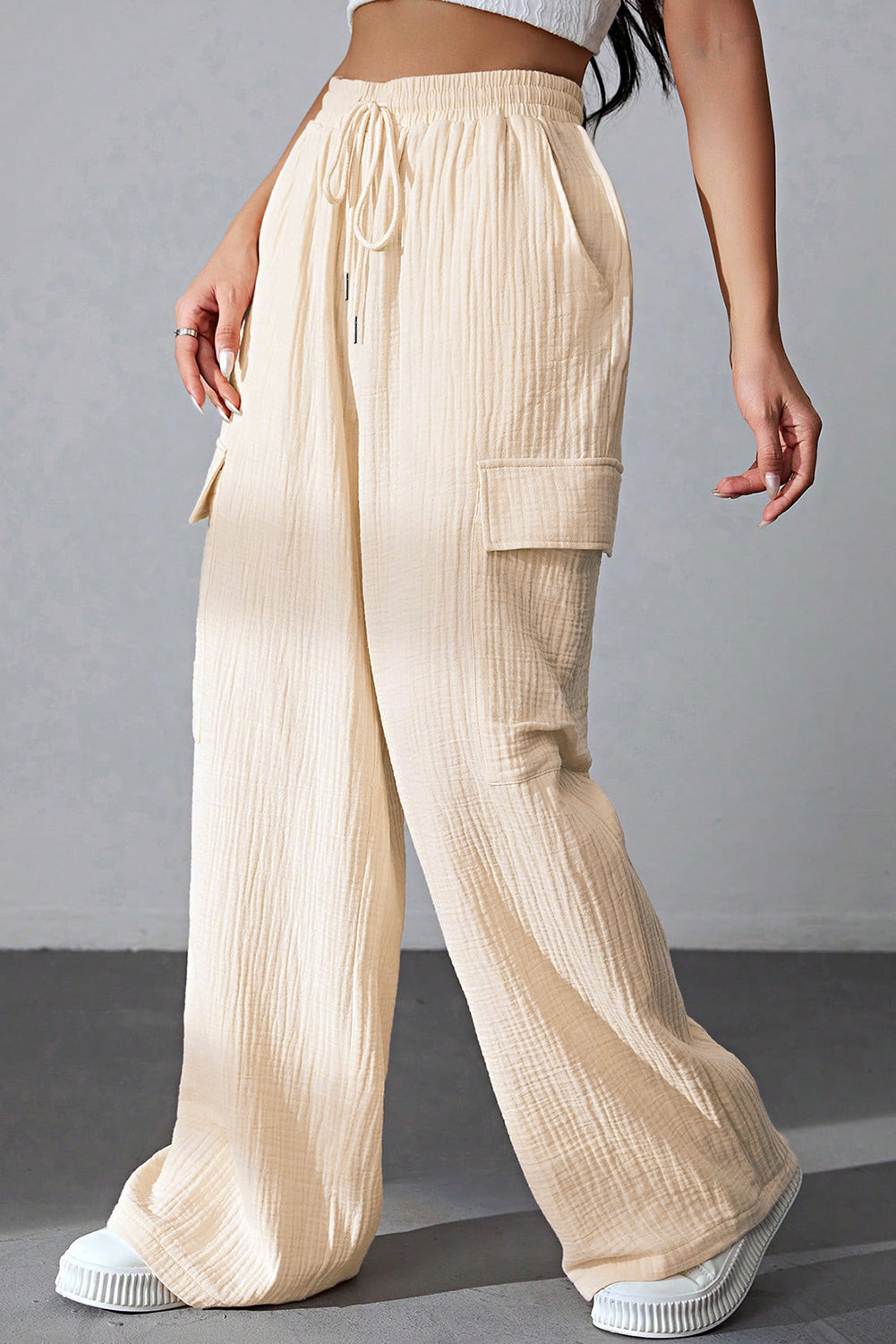 Drawstring Pocketed Wide Leg Pants - Luxe4Everyday Pants