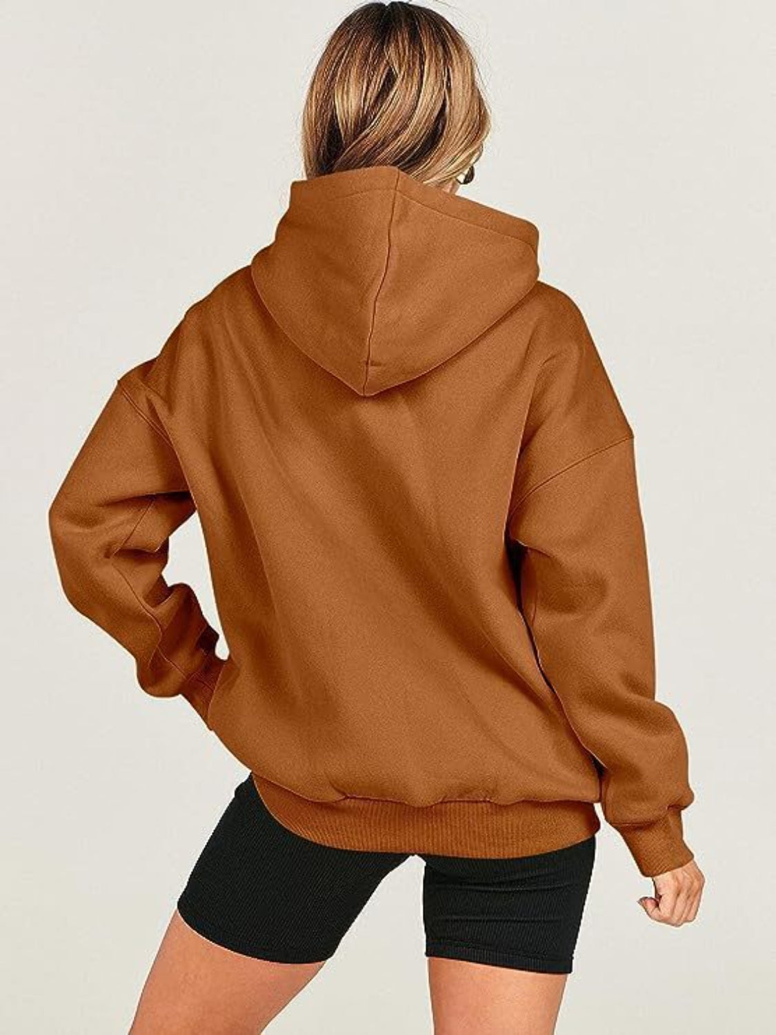 Dropped Shoulder Long Sleeve Hoodie - Luxe4Everyday Hoodie