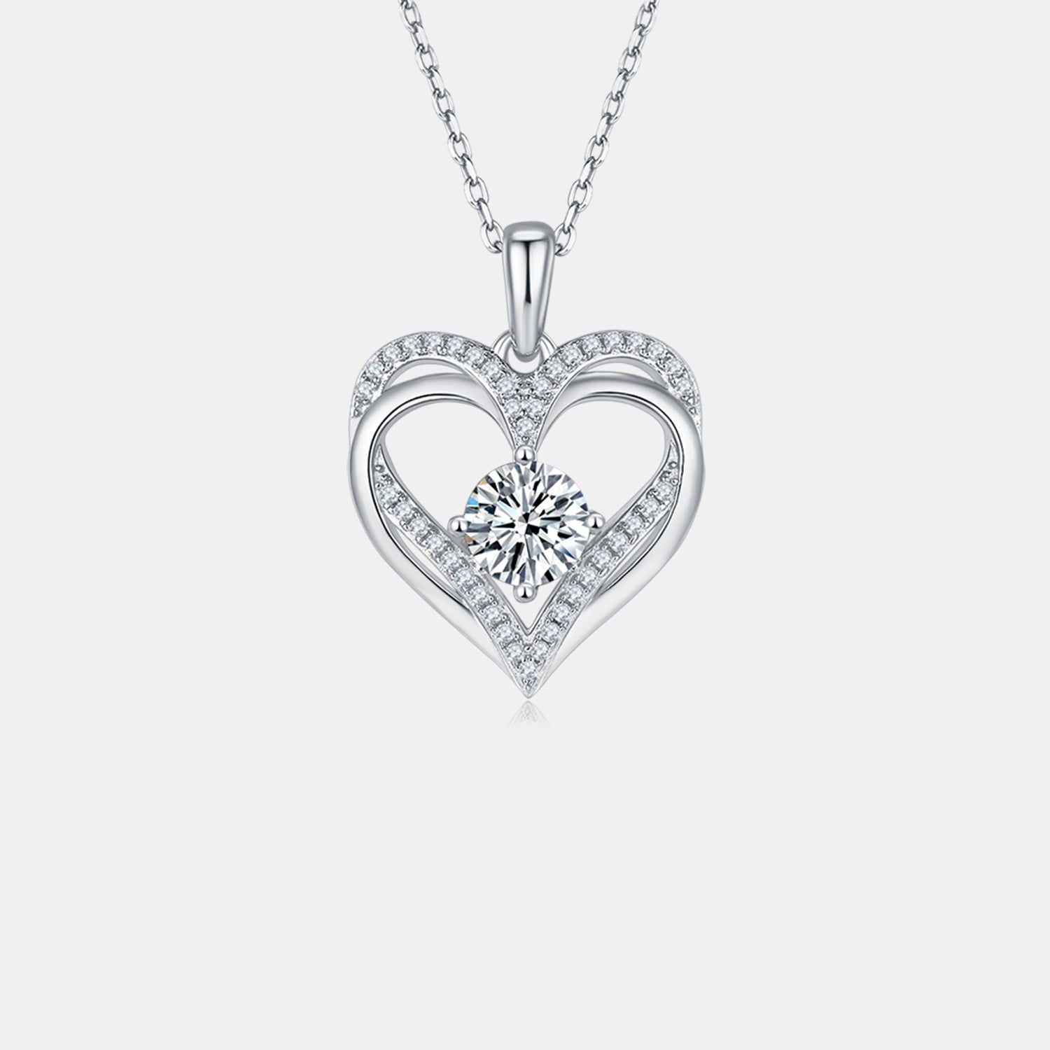 1.2 Carat Moissanite 925 Sterling Silver Heart Necklace - Luxe4Everyday Necklace