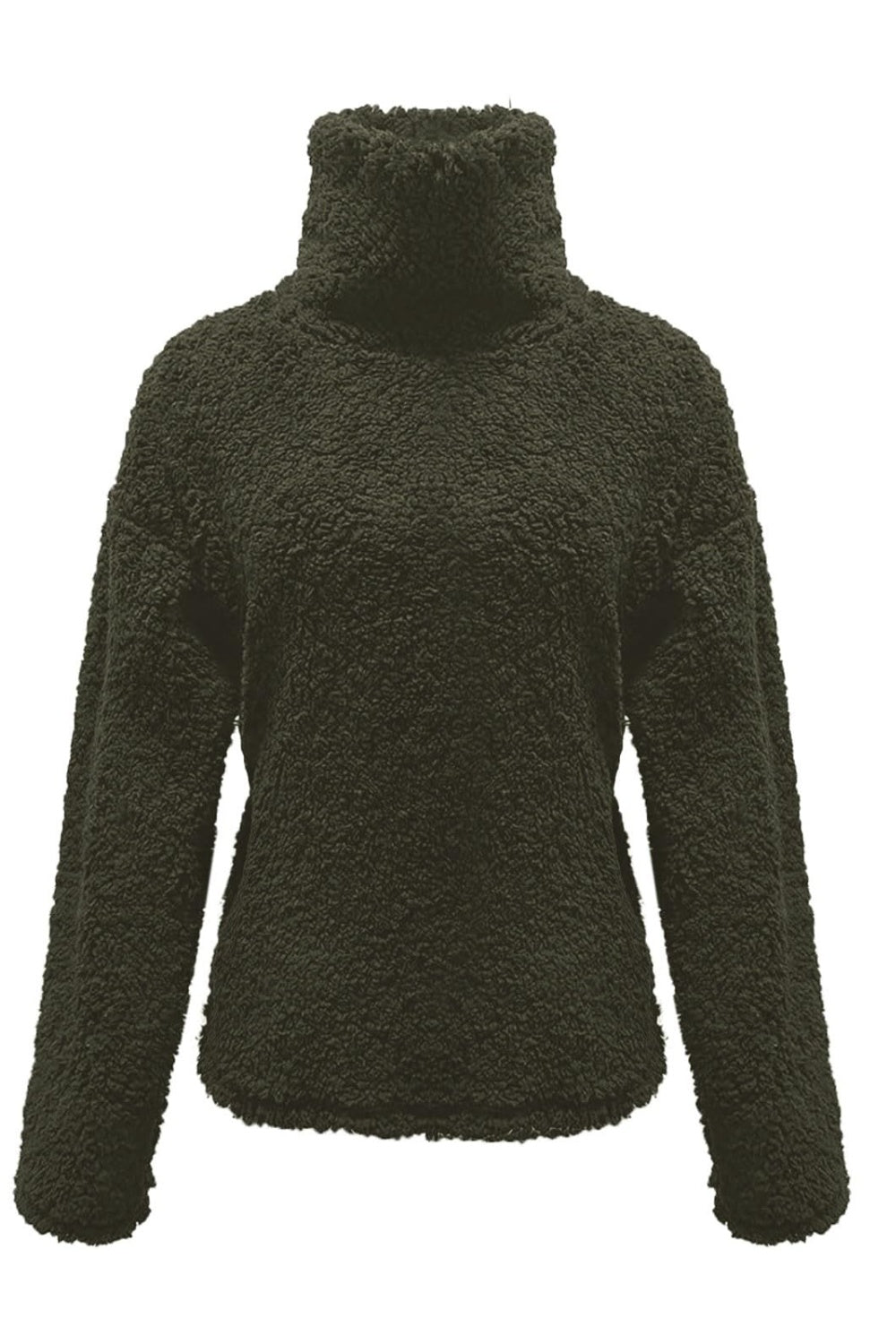 Fuzzy Turtleneck Long Sleeve Sweatshirt - Luxe4Everyday Sweater