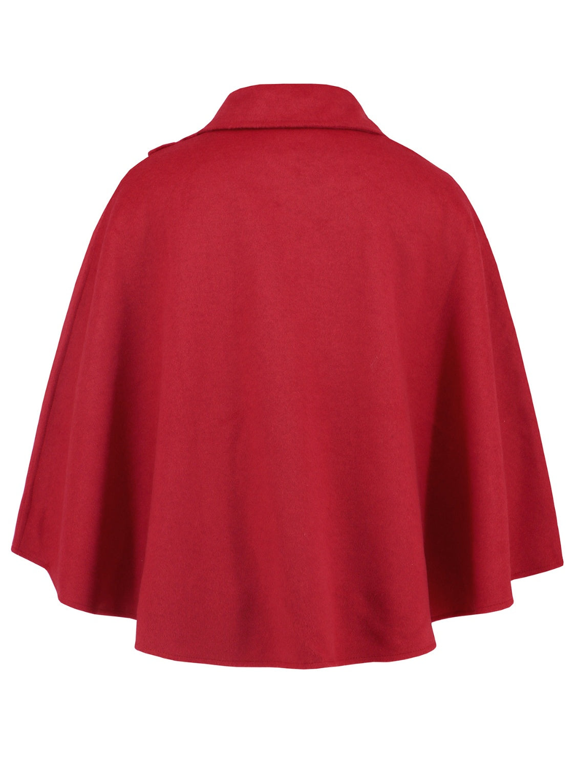 Collared Neck Cropped Cape - Luxe4Everyday Deep Red / One Size Cape