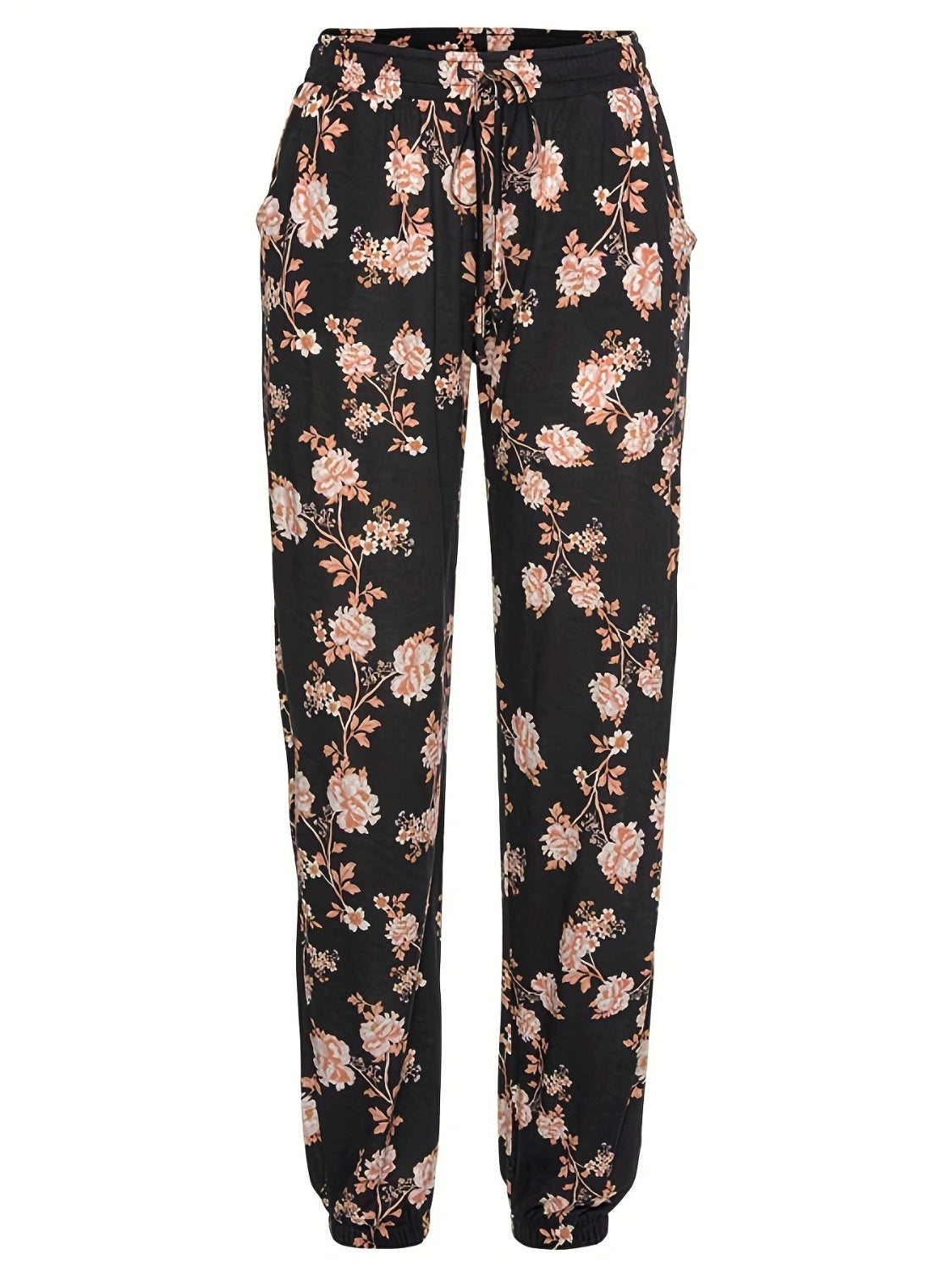 Drawstring Flower Pants with Pockets - Luxe4Everyday Pants