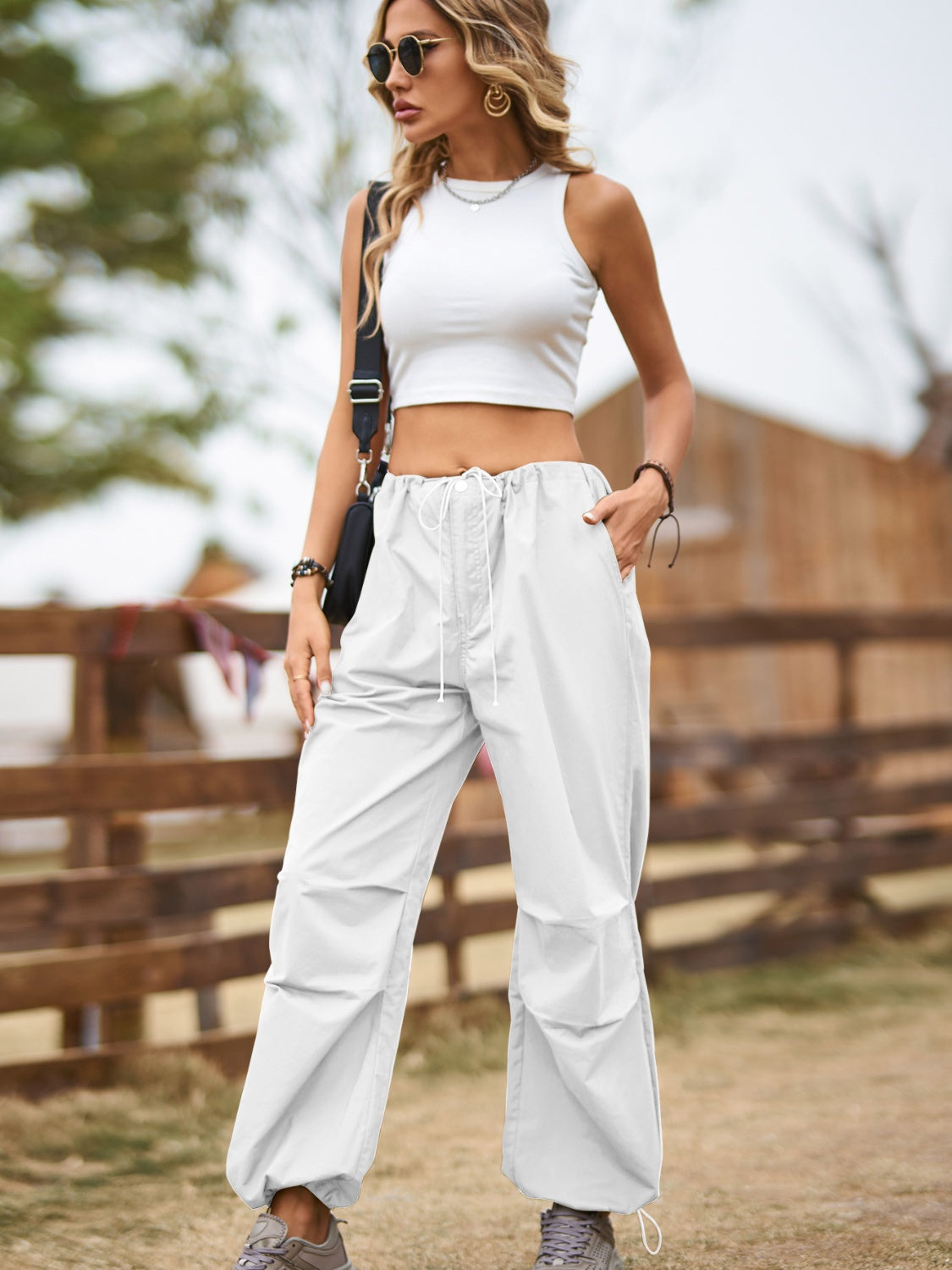 Drawstring Joggers with Pockets - Luxe4Everyday Pants