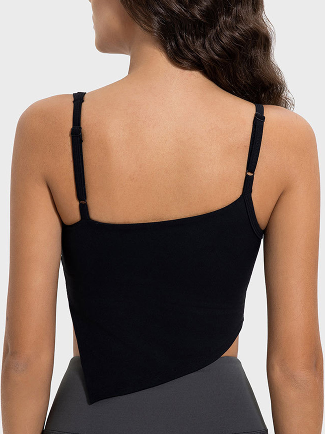 Millennia Slit Asymmetrical Neck Active Cami - Luxe4Everyday Activewear