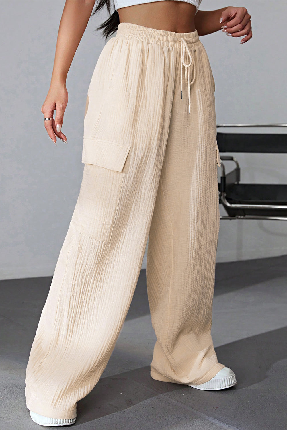 Drawstring Pocketed Wide Leg Pants - Luxe4Everyday Pants