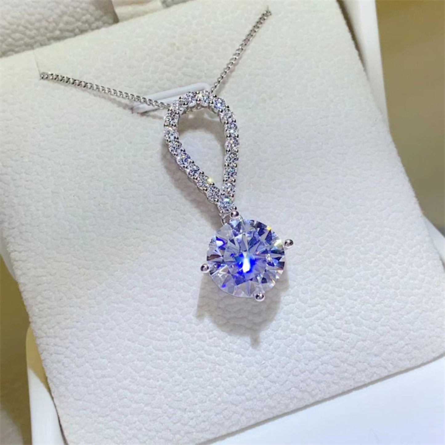 5 Carat Moissanite 925 Sterling Silver Teardrop Necklace - Luxe4Everyday Necklace