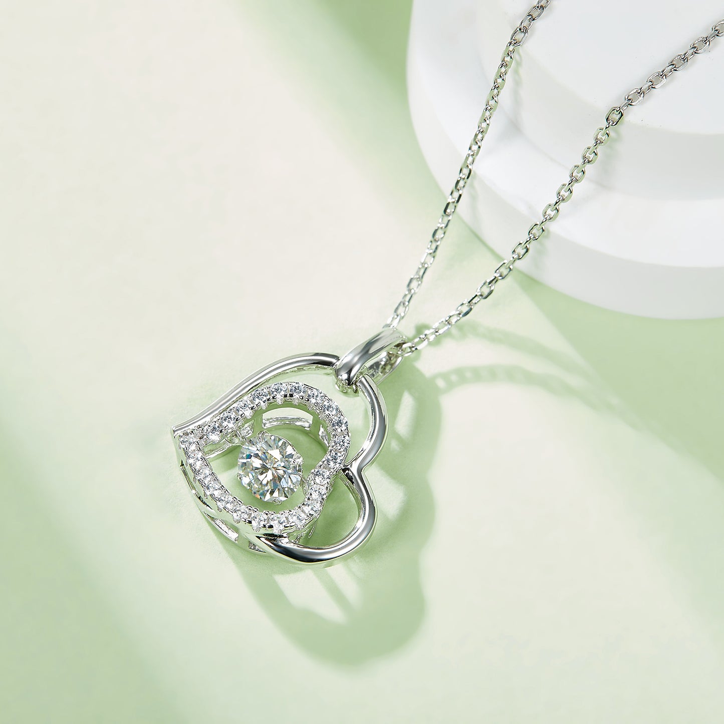 Moissanite 925 Sterling Silver Heart Necklace - Luxe4Everyday Necklace