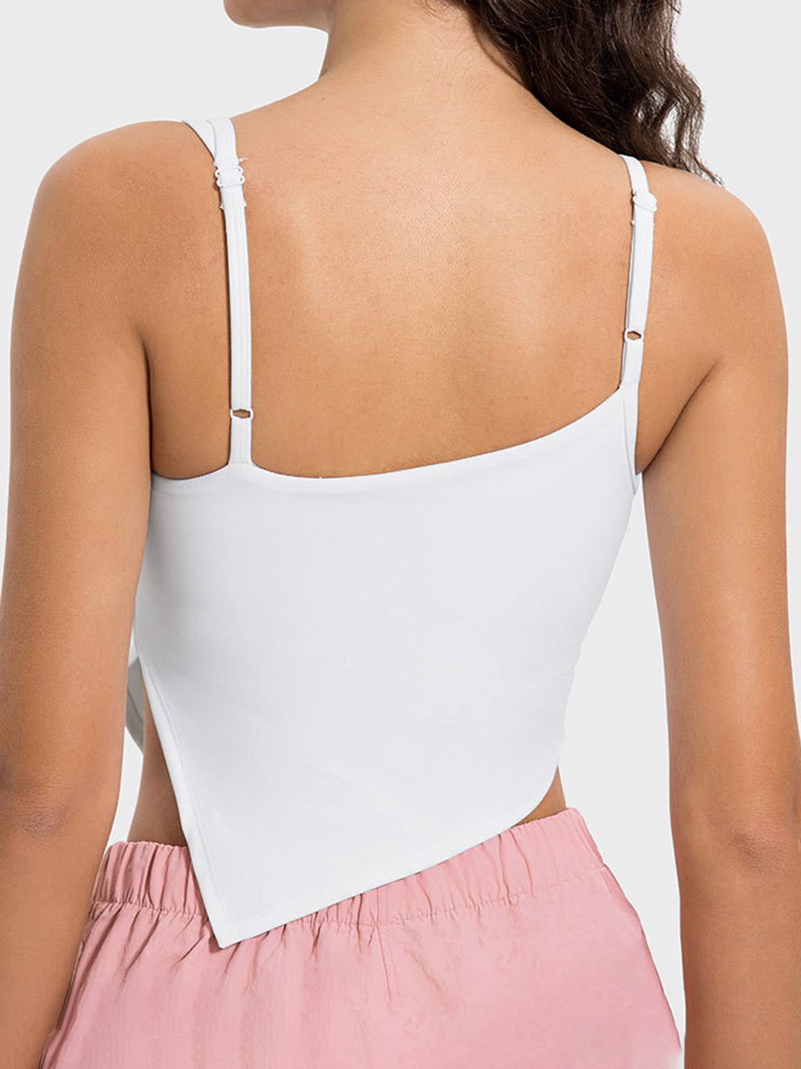 Millennia Slit Asymmetrical Neck Active Cami - Luxe4Everyday Activewear