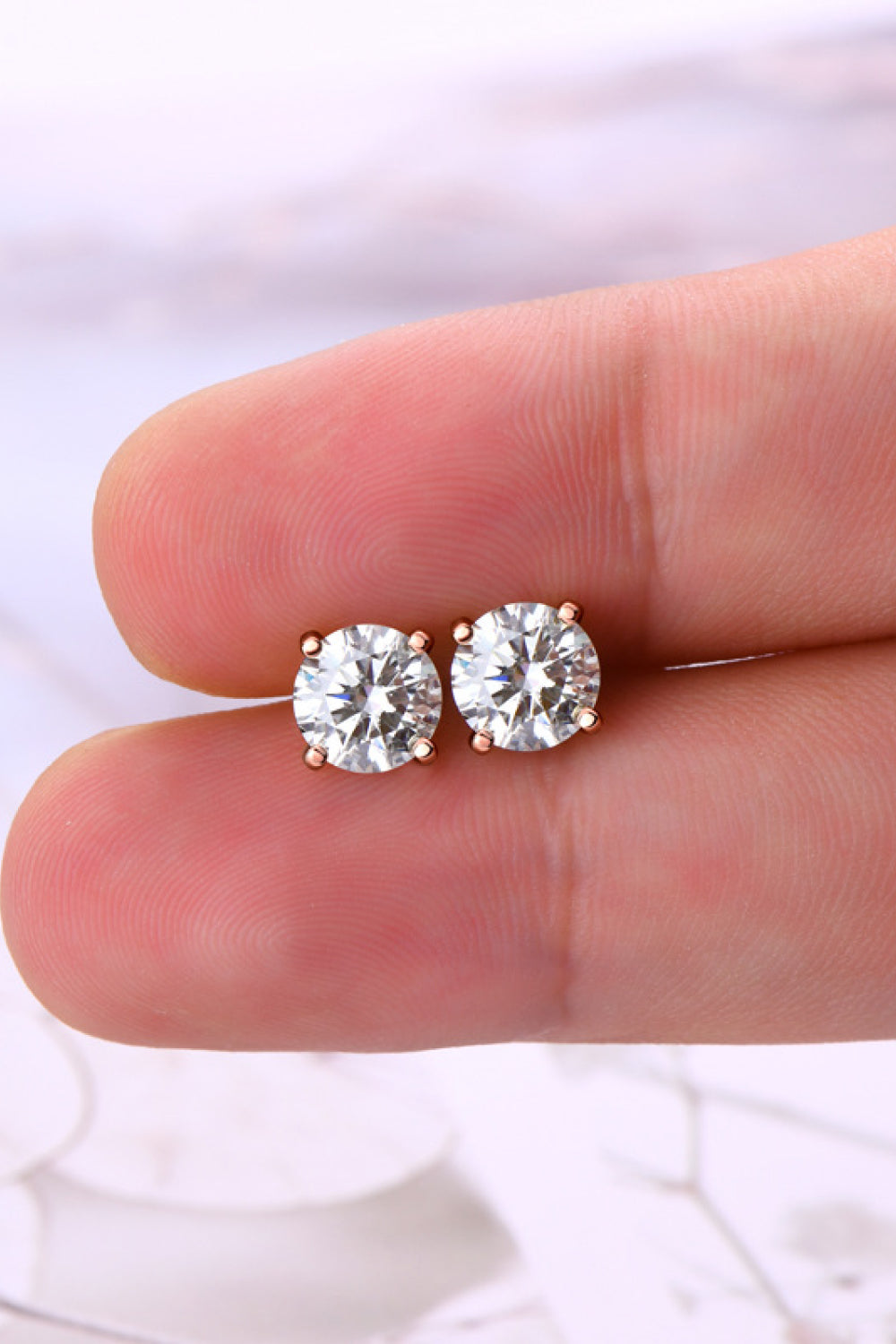 2 Carat Moissanite 925 Sterling Silver Stud Earrings - Luxe4Everyday Rose Gold / One Size Earrings