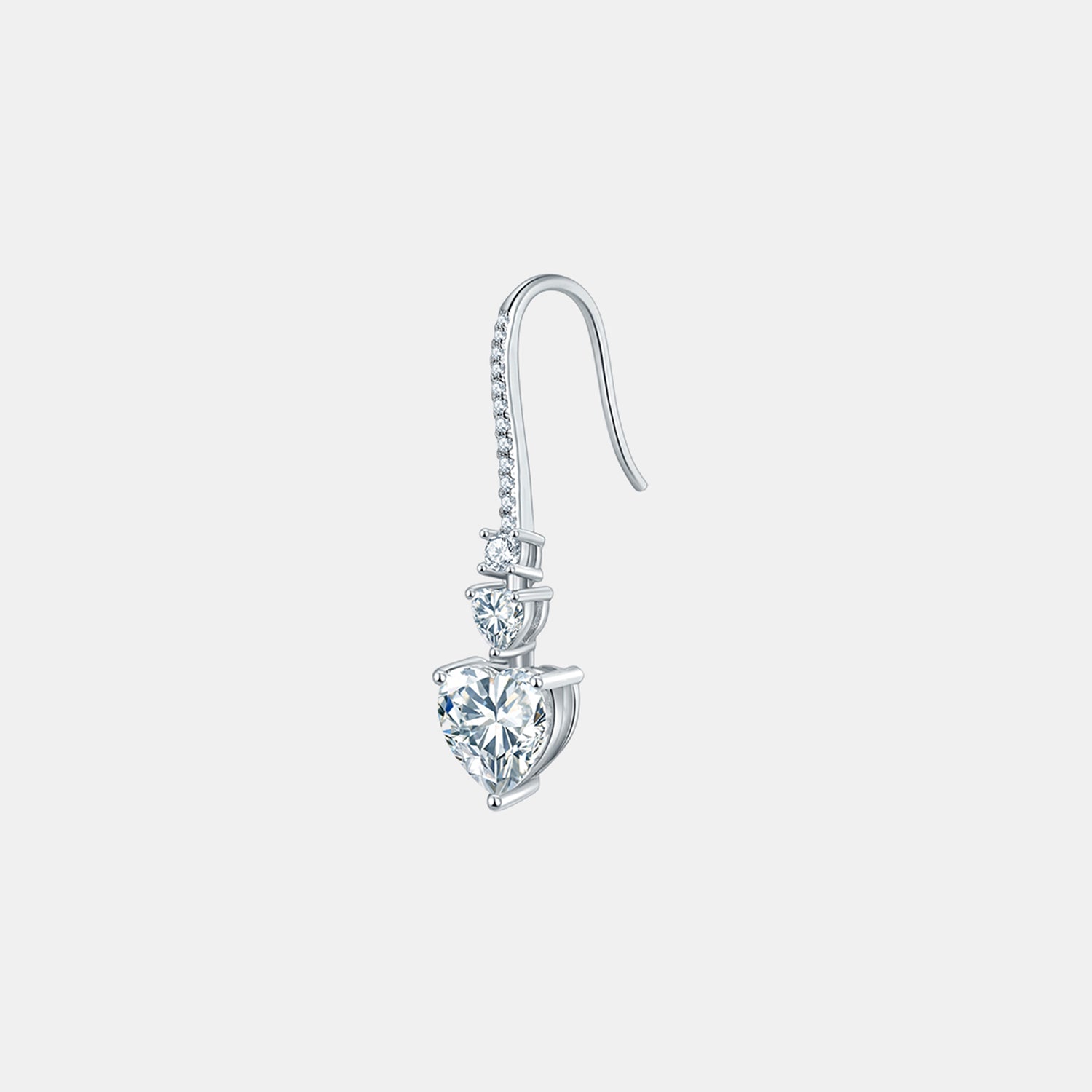 5.44 Carat 925 Sterling Silver Moissanite Heart Drop Earrings - Luxe4Everyday Earrings