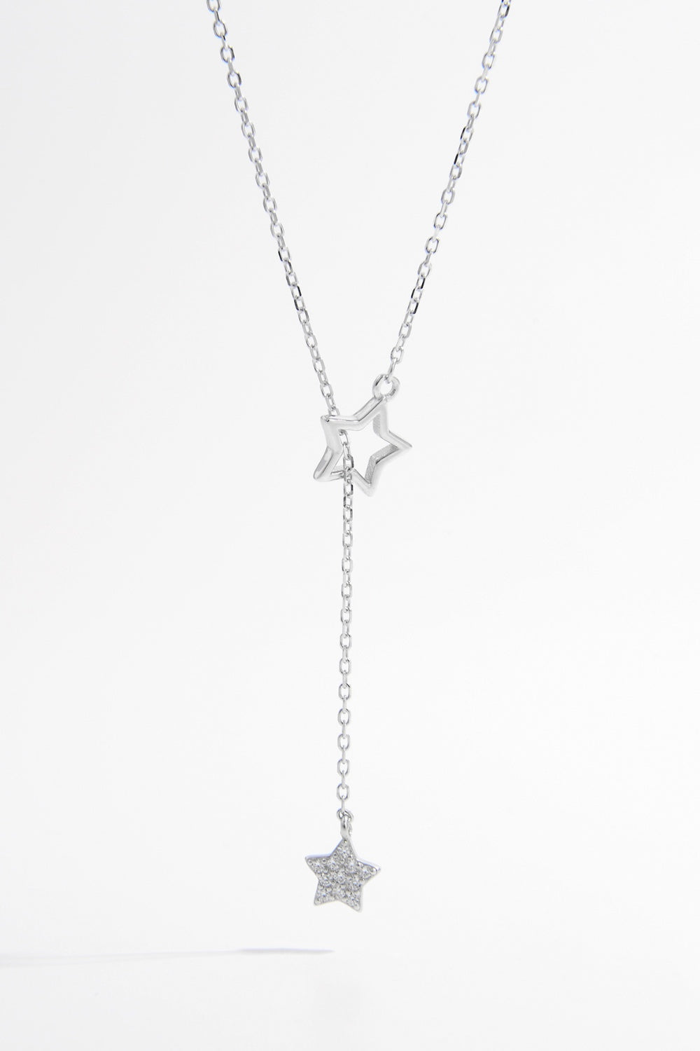 925 Sterling Silver Zircon Star Drop Necklace - Luxe4Everyday Necklace