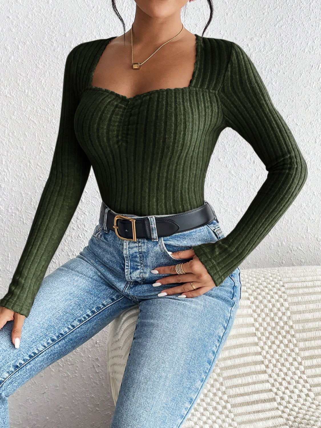 Honey Ribbed Long Sleeve T-Shirt - Luxe4Everyday shirt