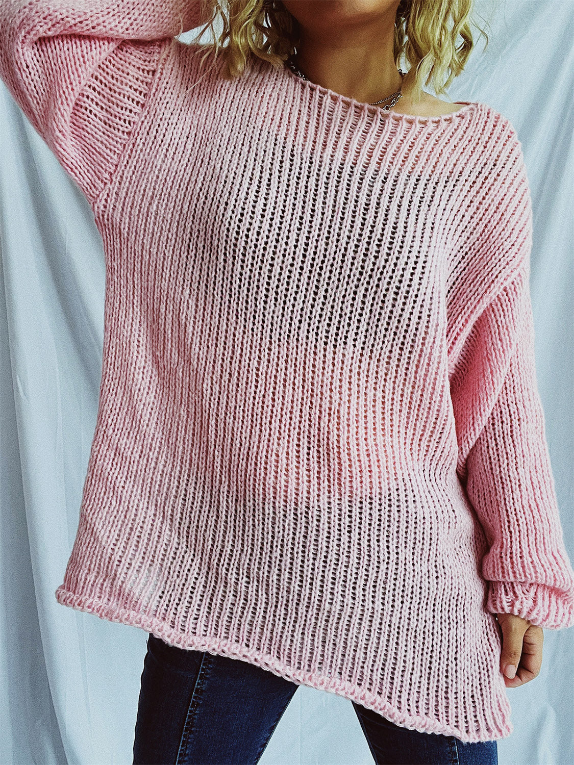 Boat Neck Dropped Shoulder Sweater - Luxe4Everyday Sweater