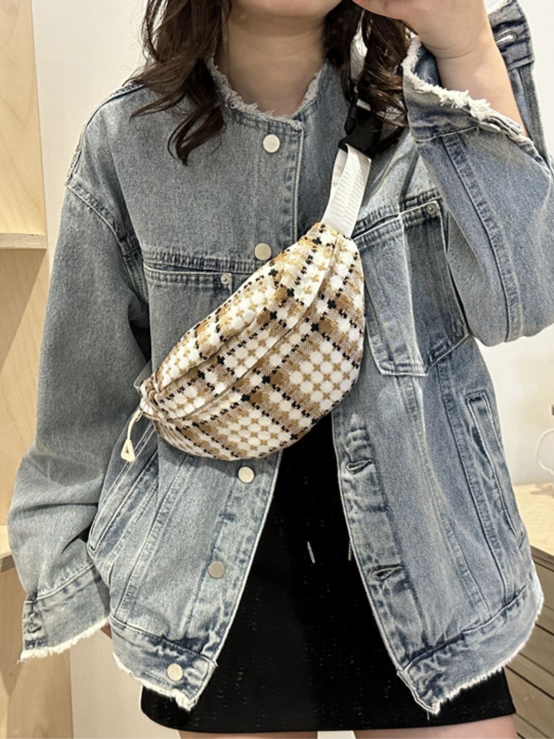 Plaid Wide Strap Crossbody Bag - Luxe4Everyday Bags