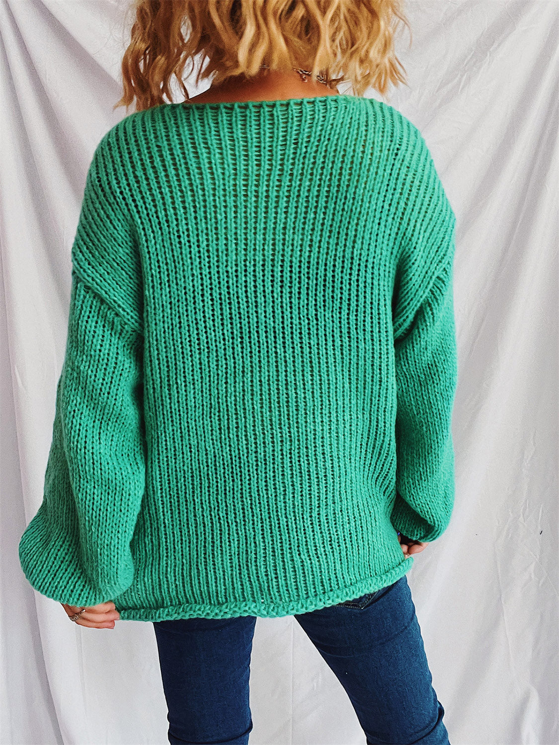 Boat Neck Dropped Shoulder Sweater - Luxe4Everyday Sweater