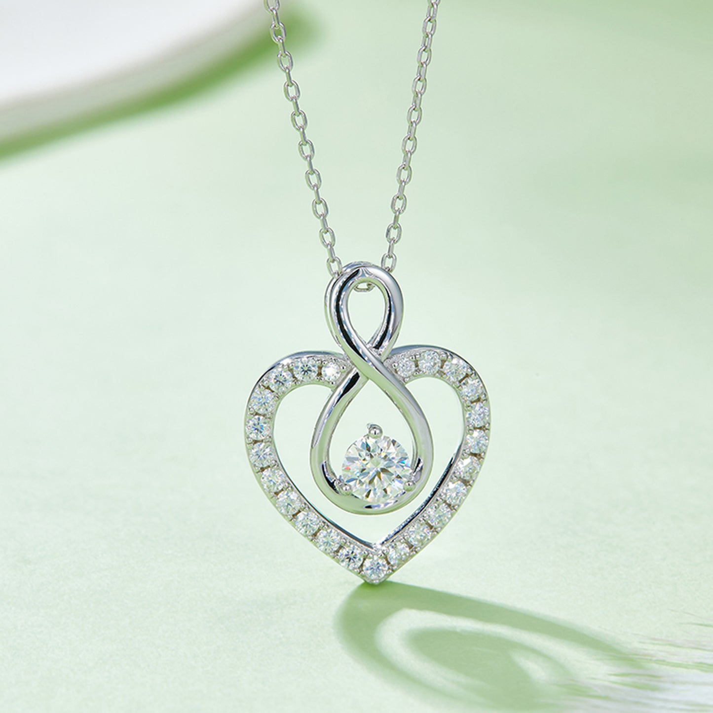 1 Carat Moissanite 925 Sterling Silver Heart Shape Necklace - Luxe4Everyday Silver / One Size Necklace