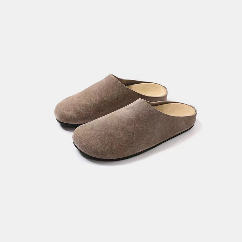 Suede Round Toe Slip-Ons - Luxe4Everyday Taupe / 35(US4) Shoes