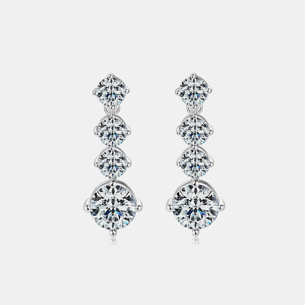 4 Carat Moissanite 925 Sterling Silver Earrings - Luxe4Everyday Earrings