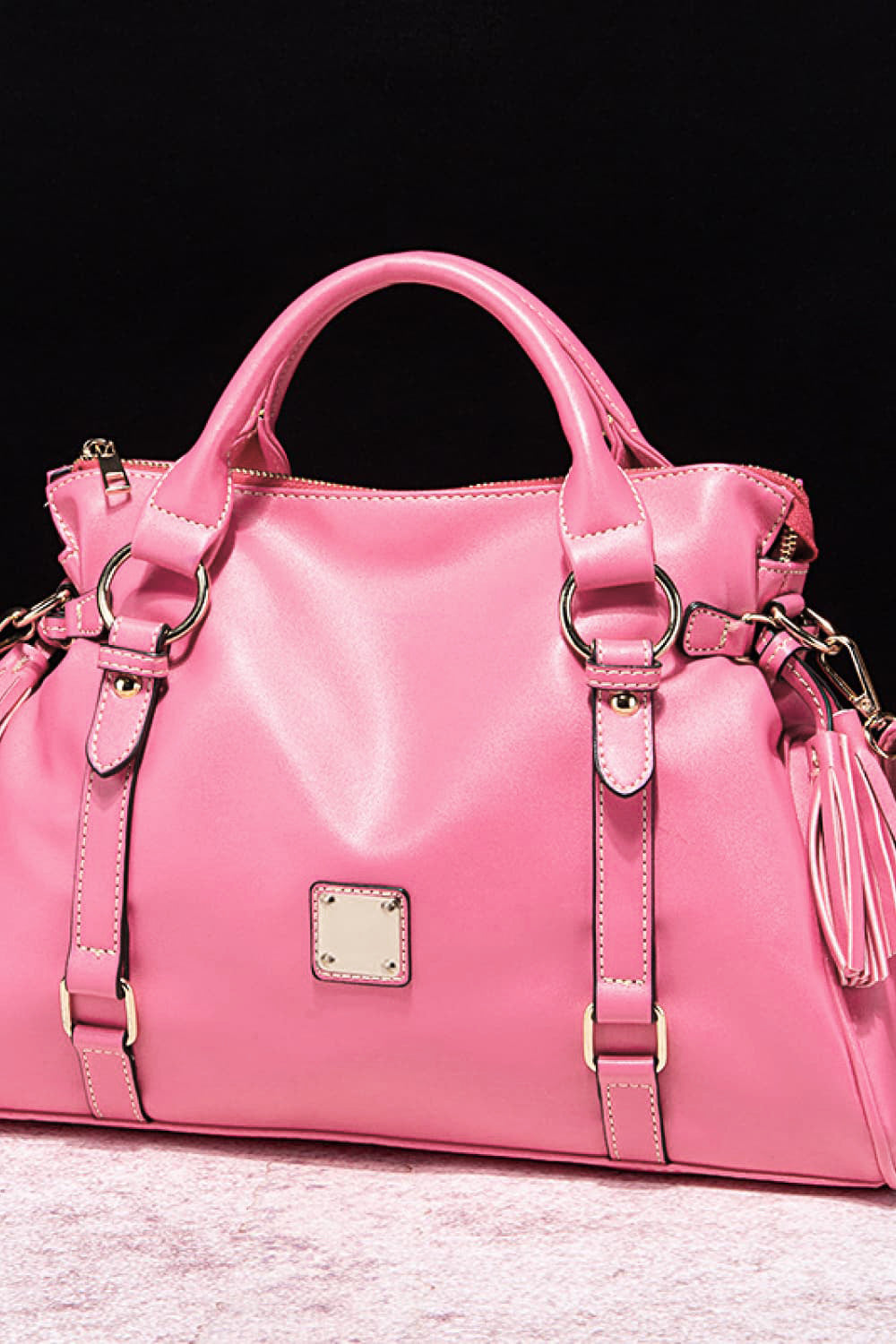 PU Leather Handbag with Tassels - Luxe4Everyday Hot Pink / One Size Bag